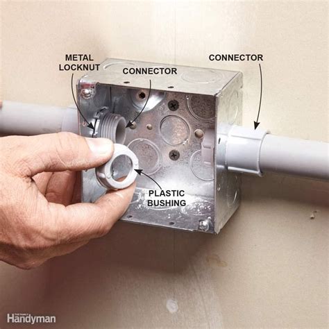 how to connect pvc conduit to metal box|connecting conduit to breaker box.